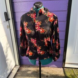 OOAK handmade Floral Button-Up Blouse